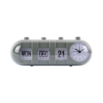 Budík Retro Tube Calendar Flip Karlsson KA6045GR, 10cm